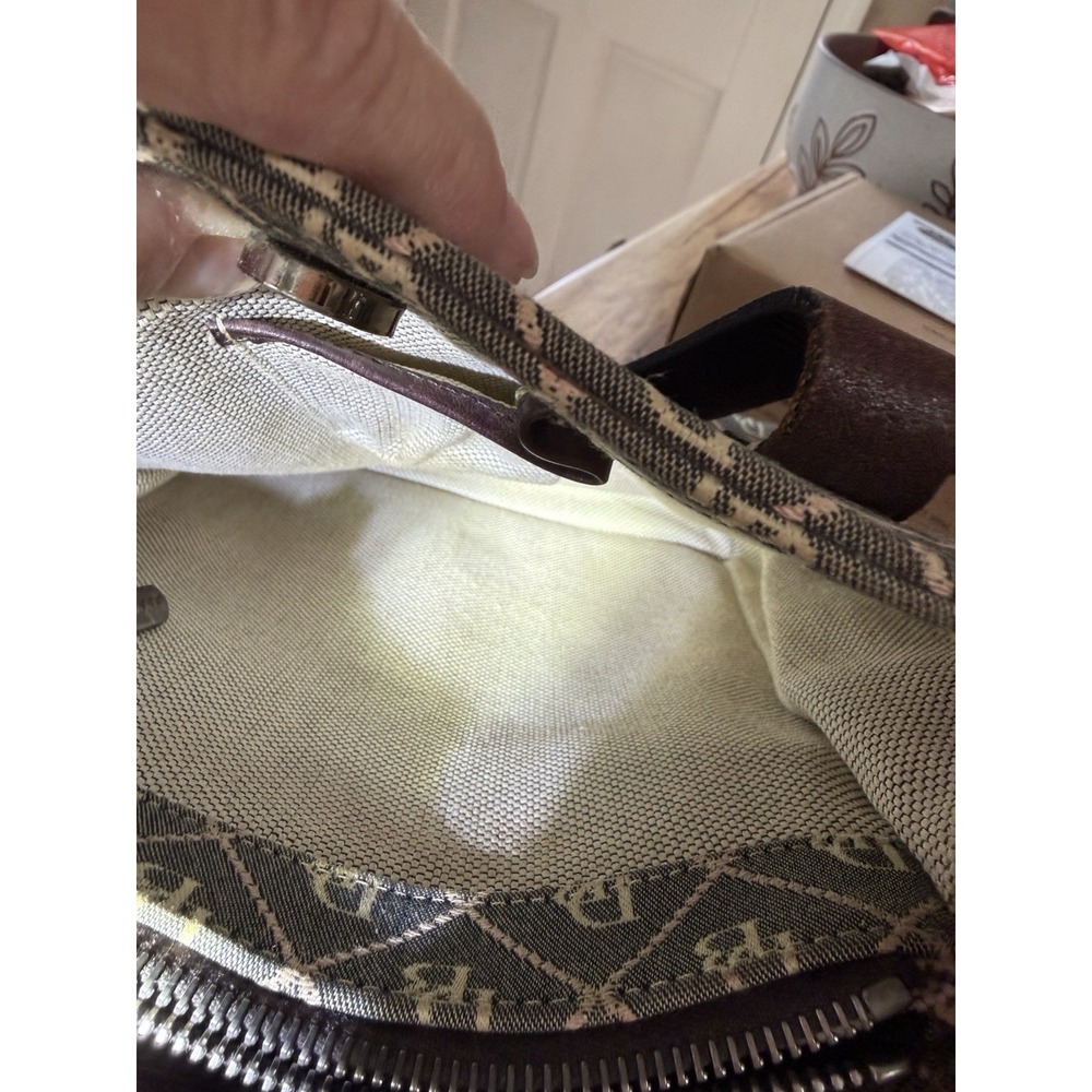Dooney & Bourke Signature Jacquard Tote Brown Tan Monogram Shopper Purse - Picture 5 of 5